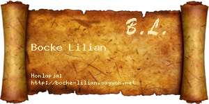 Bocke Lilian névjegykártya